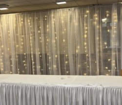 Sheer Backdrop With Fairy Lights (8ftx10ft)