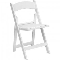 White Folding Resin Chair, Padded
